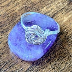 Handcrafted Sterling Silver Rose Ring (Size 7)